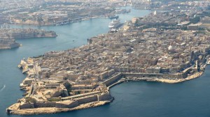Valletta with Harbor birds eye view